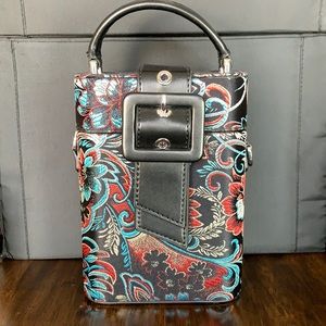 Vascara Floral Embroidered Bucket Shoulder Bag Purse NWOT